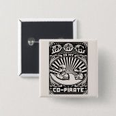 Dog is mijn co-piraat vierkante button 5,1 cm (Voorkant /achterkant)