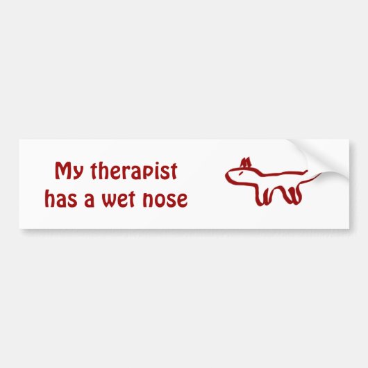 Dog is mijn therapeut bumpersticker (Voorkant)