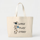 Dog Jack Russell Terrier WAKE PLAY STRAY Grote Tote Bag (Voorkant)
