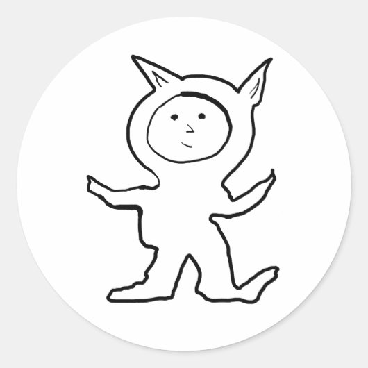 Dog Jammies-Kind Ronde Sticker (Voorkant)