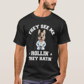 Dog Jiu Jitsu Rollin BJJ Grappling T-shirt (Voorkant)