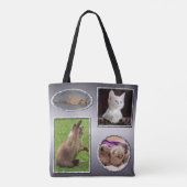 Dog Kat vier favoriete foto's collage Tote Bag (Achterkant)