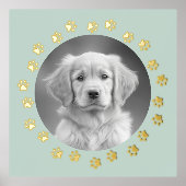 Dog kattenhuispoot foto lijst groen zee folie afdrukken (Voorkant)