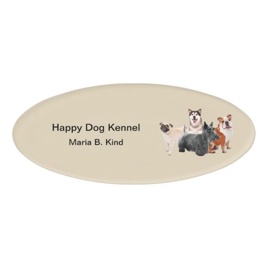 Dog Kennel-staf Naambadge (Voorkant)