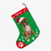 Dog kerstkousen, Cute Boxer Puppy Kleine Kerstsok (Achterkant (Hangend))