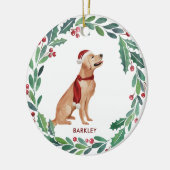Dog Kerstmis Aangepast Pet Holiday Golden Retrieve Keramisch Ornament (Links)