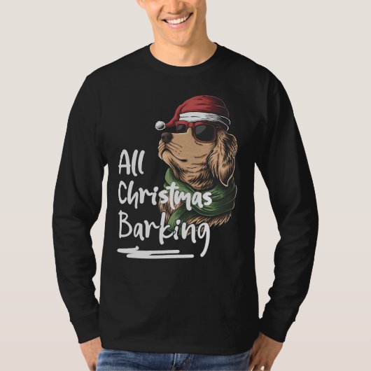 Dog Kerstmis Barking Golden Retriever T-shirt (Voorkant)