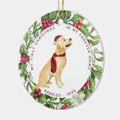 Dog Kerstmis Golden Retriever Mistletoe Holiday Keramisch Ornament (Links)
