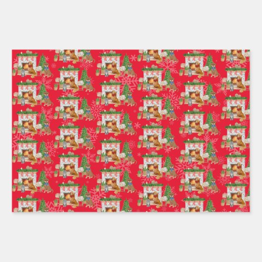 Dog Kerstmis, Havanese, Golden Retriever, Lab Mix Inpakpapier Vel (Voorkant 3)