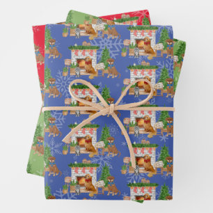 Dog Kerstmis, Havanese, Golden Retriever, Lab Mix Inpakpapier Vel