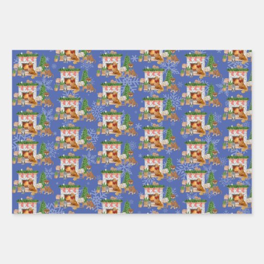 Dog Kerstmis, Havanese, Golden Retriever, Lab Mix Inpakpapier Vel (Voorkant)