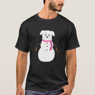 Dog Kerstmis 'miniature Schnauzer Snowman' Chris T-shirt