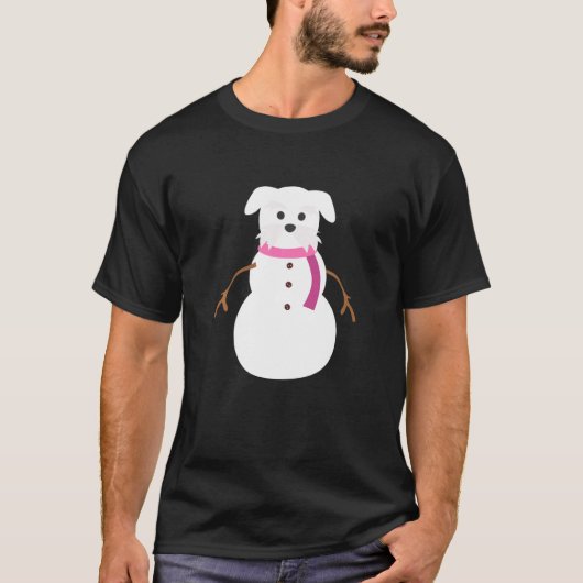 Dog Kerstmis 'miniature Schnauzer Snowman' Chris T-shirt (Voorkant)