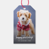 Dog Kerstmis | Moderne paardepap voor crème Cadeaulabel (Voorkant)