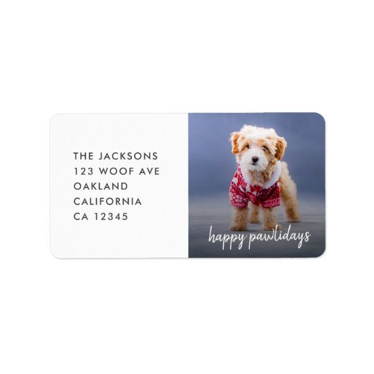 Dog Kerstmis | Moderne paardepap voor crème Etiket (Voorkant)