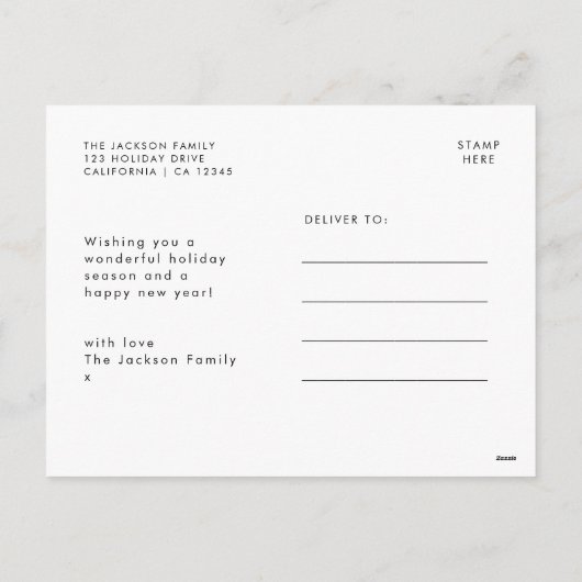 Dog Kerstmis | Moderne paardepap voor crème Feestdagenkaart (Achterkant)