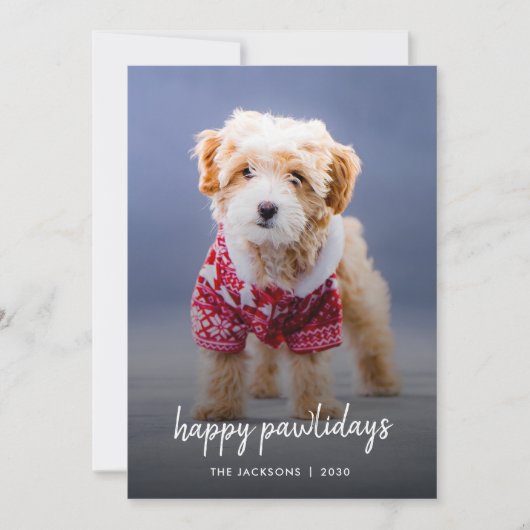 Dog Kerstmis | Moderne paardepap voor crème Feestdagenkaart (Voorkant)