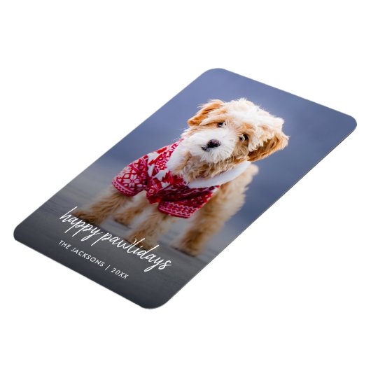 Dog Kerstmis | Moderne paardepap voor crème Magneet (Linkerzijde)