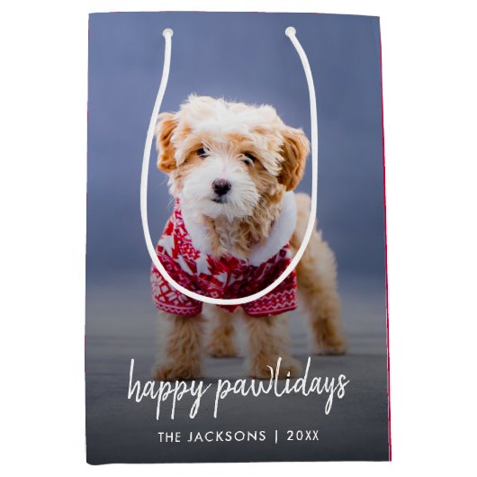 Dog Kerstmis | Moderne paardepap voor crème Medium Cadeauzakje (Voorkant)