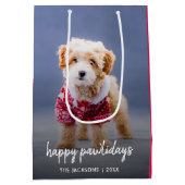 Dog Kerstmis | Moderne paardepap voor crème Medium Cadeauzakje (Achterkant)