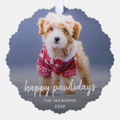 Dog Kerstmis | Moderne paardepap voor crème Ornament Kaart (Voorkant)