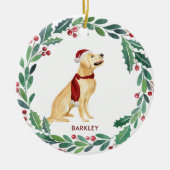 Dog Kerstmis - Pet Golden Retriever op maat Keramisch Ornament (Voorkant)