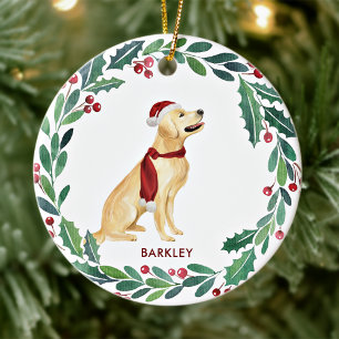 Dog Kerstmis - Pet Golden Retriever op maat Keramisch Ornament
