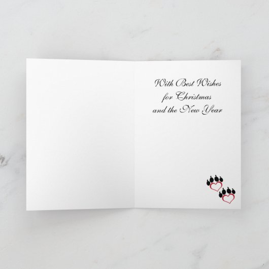 DOG Kerstmis | Schattige Golden Santa Puppy Feestdagen Kaart (Binnen)