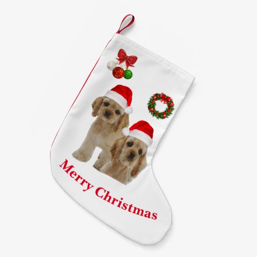 Dog Kerstmis stoppen Kleine Kerstsok (Voorkant (Hangend))