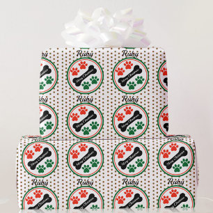 Dog kerstpaws Naam cadeautje toevoegen Cadeaupapier