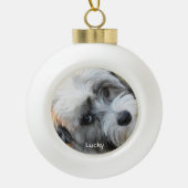 Dog kerstsieraards Ceramic Ball Custom Photo Keramische Bal Ornament (Voorkant)