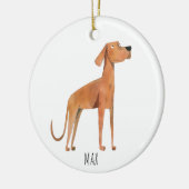 Dog Kerstversiering Keramisch Ornament (Links)