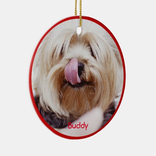 Dog kerstversieringen Voeg aangepaste foto toe Keramisch Ornament (Rechts)