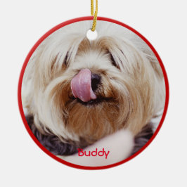 Dog kerstversieringen Voeg aangepaste foto toe Keramisch Ornament
