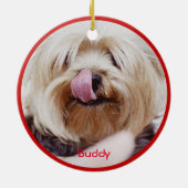 Dog kerstversieringen Voeg aangepaste foto toe Keramisch Ornament (Achterkant)