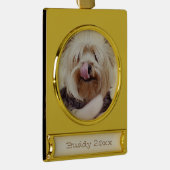 Dog kerstversiers Gold Plated Photo Banner Verguld Banner Ornament (Rechts)