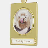 Dog kerstversiers Gold Plated Photo Banner Verguld Banner Ornament (Links)