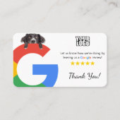 Dog kinderopvang Google Review Sjabloon met QR-cod Visitekaartje (Voorkant)