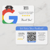 Dog kinderopvang Google Review Sjabloon met QR-cod Visitekaartje (Voorkant / Achterkant)