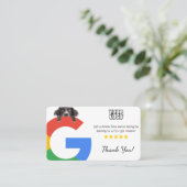 Dog kinderopvang Google Review Sjabloon met QR-cod Visitekaartje (Staand voorkant)