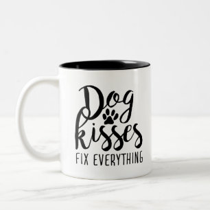 Dog Kisses Fix Alles K9 citaten Zoete Dog Quot Tweekleurige Koffiemok
