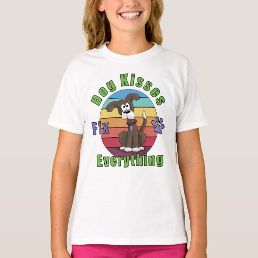 Dog Kisses Fix Alles T-shirt (Voorkant)