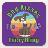 Dog Kisses Fix Everything Kartonnen Onderzetters (Voorkant)