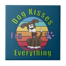 Dog Kisses Fix Everything Tegeltje