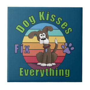 Dog Kisses Fix Everything Tegeltje