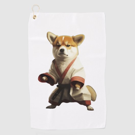 Dog Knows Karate Golfhanddoek (Voorkant)