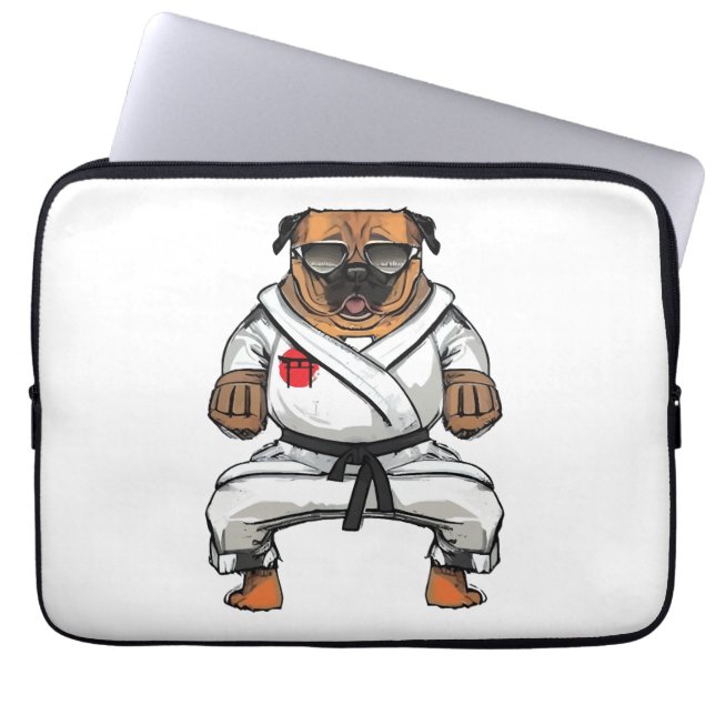 Dog Knows Karate Laptop Sleeve (Voorkant)