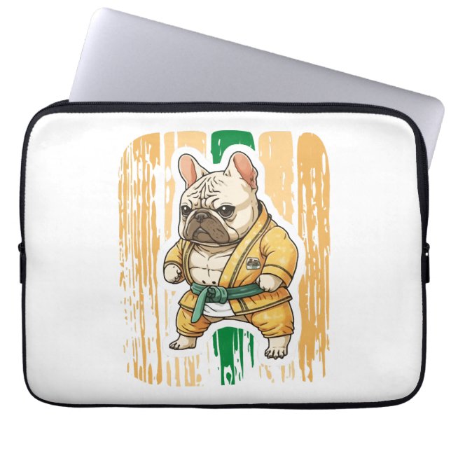 Dog Knows Karate Laptop Sleeve (Voorkant)