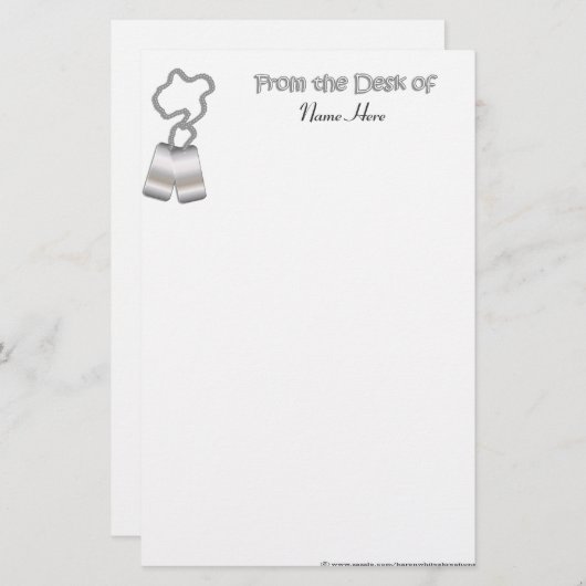 Dog Label Briefpapier (Voorkant / Achterkant)