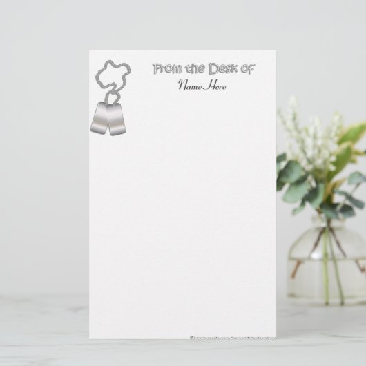 Dog Label Briefpapier (Staand voorkant)